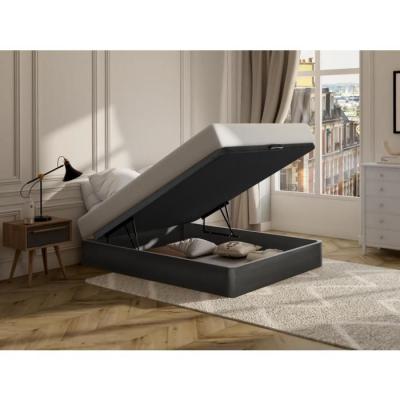 VENTE UNIQUE Sommier coffre HESTIA de DREAMEA PLAY - Noir mat - 140 x 190 cm