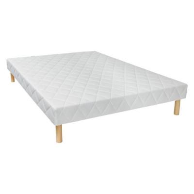 VENTE UNIQUE Sommier d&eacute;co tapissier 14 lattes multiplis PANACEA de DREAMEA - Blanc - 140 x 200 cm