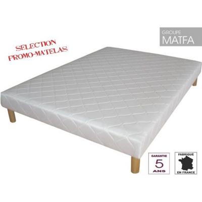 GENERIQUE Sommier tapissier &agrave; ressorts 160 x 200 + jeu de 4 pieds offerts:
