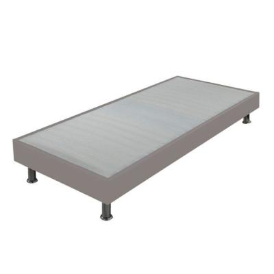 EBAC Sommier tapissier + jeu de pieds 80x190 Omega simili taupe 18 lattes