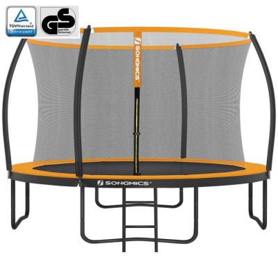 SONGMICS Trampoline pour enfants diam&egrave;tre 366 cm cadre en acier noir et orange