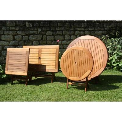  Table de jardin ronde pliante Sophie eucalyptus 80 cm - Proloisirs