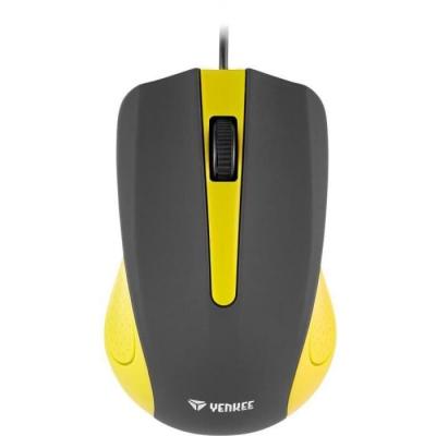 YENKEE  YMS 1015YW Souris USB USB avec c&acirc;ble SUVA Jaune 1,25 m - Neuf