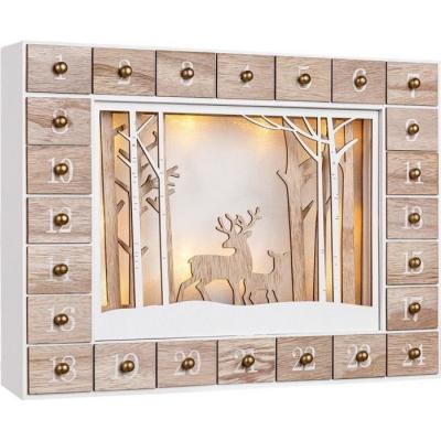 SPIELWERK&REG; Calendrier de l'Avent Bonhomme de neige LED &agrave; remplir