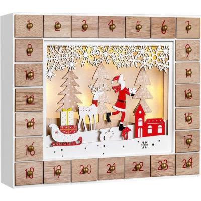SPIELWERK&REG; Calendrier de l'Avent P&egrave;re No&euml;l avec LED &agrave; remplir