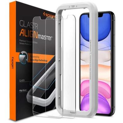 SPIGEN  Protection d'&eacute;cran en verre tremp&eacute; GLAStR Fit + Applicator iPhone 11
