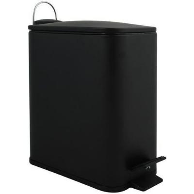  Poubelle &agrave; p&eacute;dale Acier erik 5L Noir Mat - Noir - Spirella