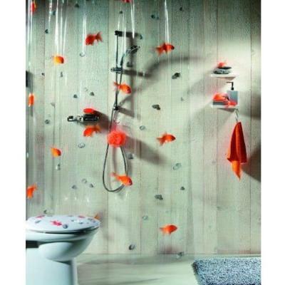 SPIRELLA Rideau de douche peva fish 180x200cm Orange - Orange - 