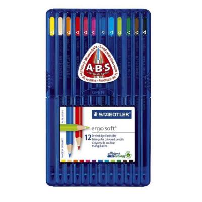 STAEDTLER  Crayon de couleur ergosoft triangulaire,&eacute;tui de 12