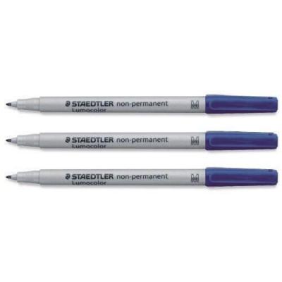 STAEDTLER  Lumocolor Feutre Pour R&eacute;troprojection Pointe Moyenne Encre Soluble Bleue Lot De 10