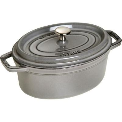 STAUB  Cocotte en Fonte, Ovale, &Oslash; 23 cm, 2,35 L, Gris Graphite