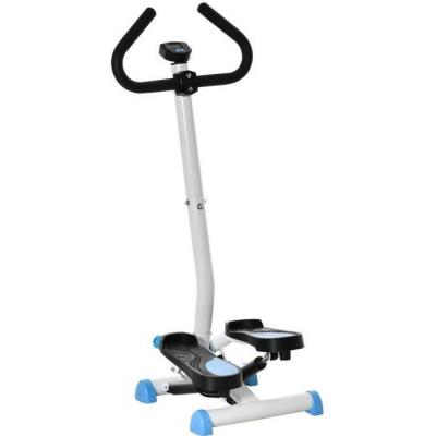 HOMCOM  - Stepper Fitness avec guidon ergonomique - &eacute;cran lcd multifonction - r&eacute;sistance r&eacute;glable - acier blanc bleu noir