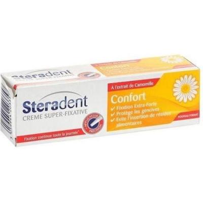 STERADENT  Lot de 3 Cr&egrave;mes Fixative Confort &agrave; la Camomille Tube de 40 g