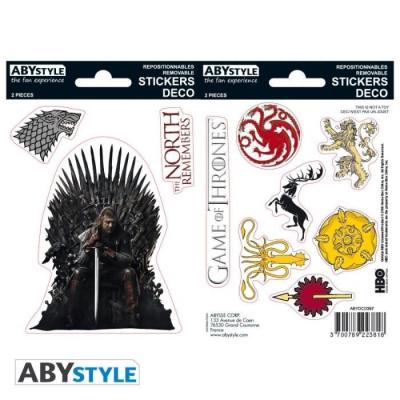  Abystyle GAME OF THRONES - Stickers - 16x11cm/ 2 planches - Stark/ Si