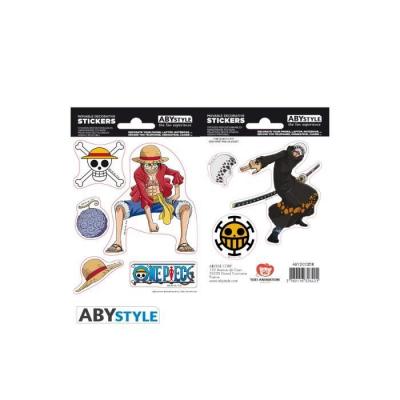 GENERIQUE Abystyle ONE PIECE - Stickers - 16x11cm/ 2 planches - Luffy & Law- -