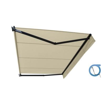 OMBRAZUR Store banne Loggia LITE Gris Anthracite 3,5x2,5m Manuel - Toile Ecrue 