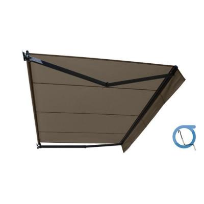 OMBRAZUR Store banne Loggia LITE Gris Anthracite 3,5x2,5m Manuel - Toile Taupe 