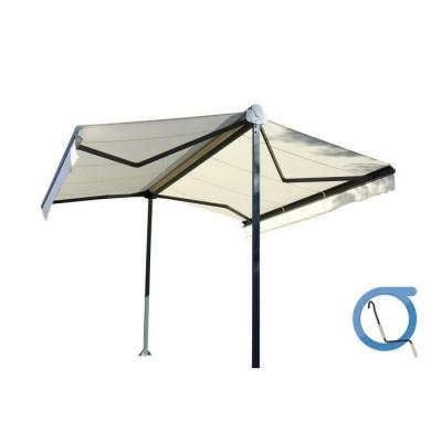 OMBRAZUR Store double pente GARDEN Gris Anthracite 4mx3mx2 Manuel - Toile Ecrue 