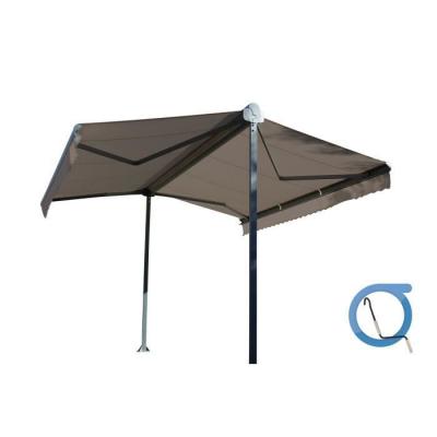 OMBRAZUR Store double pente GARDEN Gris Anthracite 4mx3mx2 Manuel - Toile Taupe