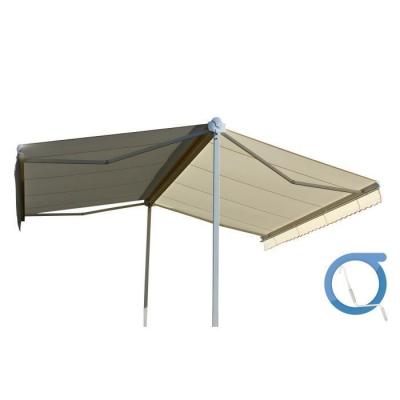 OMBRAZUR Store double pente GARDEN Blanc 6mx3mx2 Manuel - Toile Ecrue 