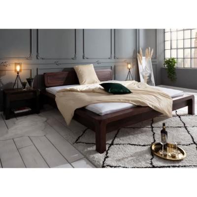 Lit double 200x200 Acacia laqu&eacute; Tabac BUENO #031