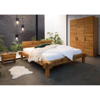 Lit double 200x200 Ch&ecirc;ne sauvage huil&eacute; Bois naturel JANGALI #713