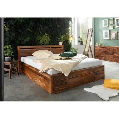 Lit double 200x200 Palissandre cir&eacute; Noisette TORONTO #258