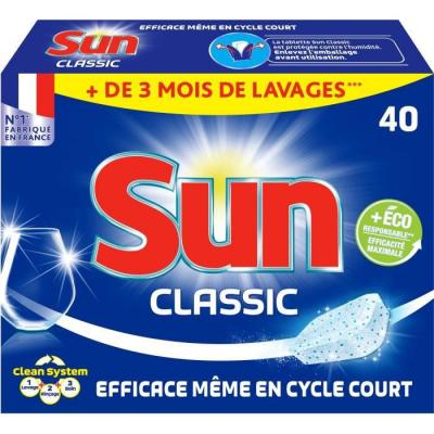 SUN  Tablettes de lavage pour lave-vaisselle - La bo&icirc;te de 40, 380g