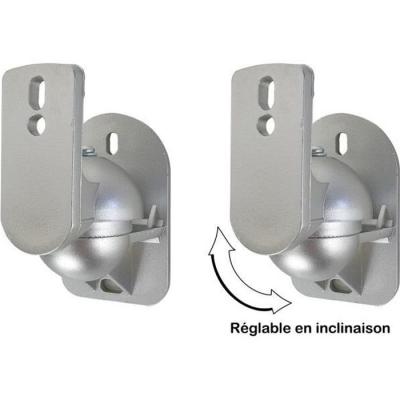 VELLEMAN Support mural gris pour enceinte - finition silver - Par 2 - r&eacute;glable en inclinaison