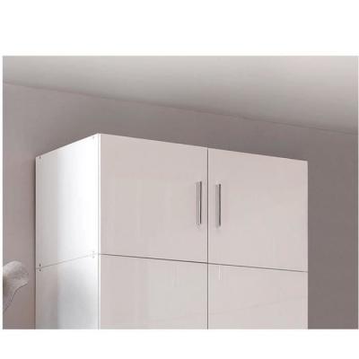 Sur meuble armoire penderie 2 portes malta laqu&eacute;es blanc cass&eacute; l : 80 cm