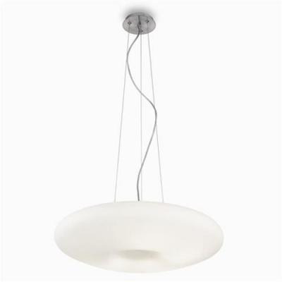  Glory - Grand plafond suspendu &agrave; 5 ampoules blanc, E27 - Ideal Lux