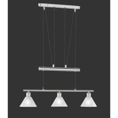 TRIO LEUCHTEN Suspension 3 lumi&egrave;res haut et bas stamina nickel l66 cm trio lighting