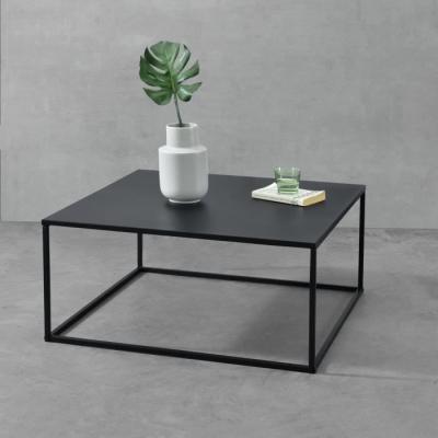 Table Basse Carr&eacute;e Lebus 38 x 85 x 85 cm Noir Mat [en.casa]