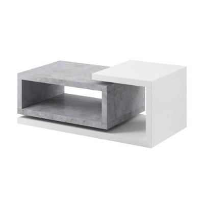 Table basse design collection bergame. Coloris blanc et gris. Style design