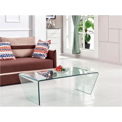 Vente-unique Table basse SUZANA - Verre tremp&eacute; courb&eacute;