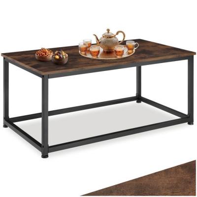 Table d'appoint Lynch 100x55x45,5cm - Bois fonc&eacute; industriel, rustique