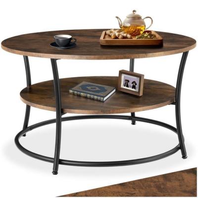 Table d'appoint Cromford 80x46cm - Bois fonc&eacute; industriel, rustique
