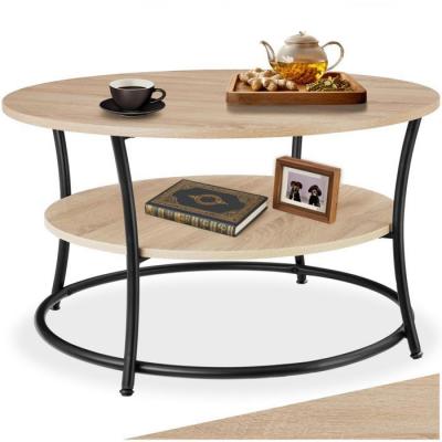 Table d&acute;appoint 80x46cm bois clair industriel - ch&ecirc;ne sonoma