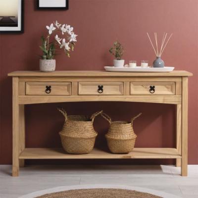 Idimex Table console en pin SALSA style mexicain, avec 3 tiroirs