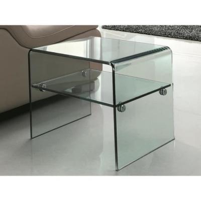 Vente-Unique Table de chevet STILEOS - 1 niche - Verre tremp&eacute;