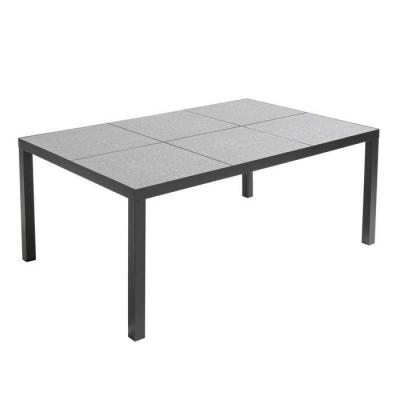 OVIALA Table de jardin - 182 x 121 x 74 cm - Aluminium -  - Gris