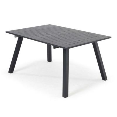 OVIALA Table de jardin carr&eacute;e extensible 100/145 cm en aluminium