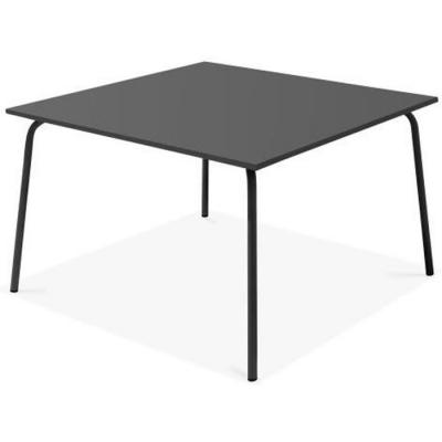 OVIALA Palavas - Table de jardin carr&eacute;e en m&eacute;tal anthracite - Gris