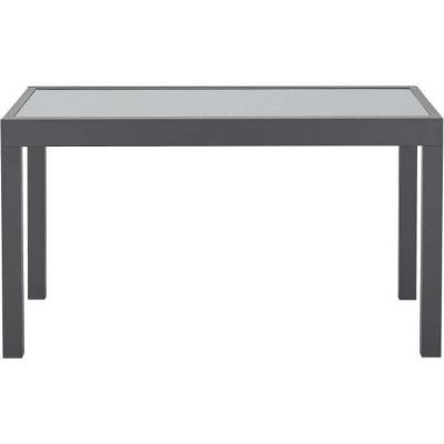 SABAIDECO Table de jardin extensible rectangulaire 6 &agrave; 10 personnes - Structure aluminium - Plateau verre tremp&eacute; - L 135-270 x H 75 x P 90 