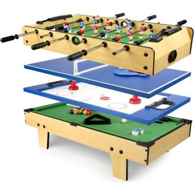 LEOMARK Table de jeu 4 en 1 Baby-foot, Billard Tennis de table, Hockey
