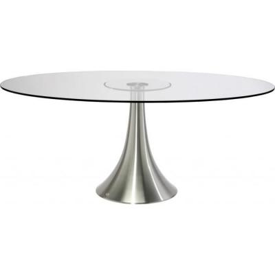 Table design ovale Loft alu et verre 180 x 120 cm