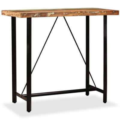 Table haute mange debout bar bistrot bois massif de r&eacute;cup&eacute;ration 120 cm