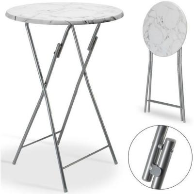 CASARIA Mange-debout &Oslash;60cm pliable en bois aspect marbre