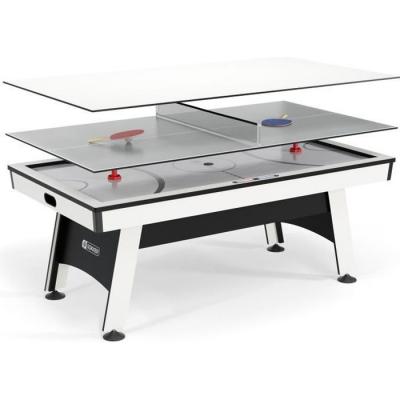 SOKKER Table multi-jeux 3 en 1 - Samurai - Air Hockey, Ping-Pong et convertible Table d&icirc;natoire