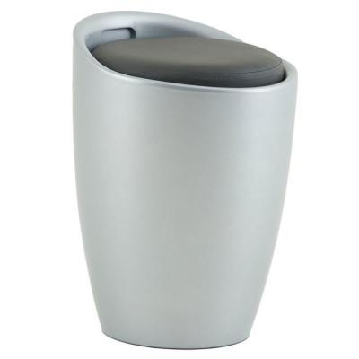 IDIMEX Tabouret coffre de rangement DANIEL, gris